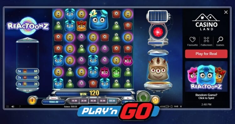 Casino Land launches Reactoonz from Play'n GO