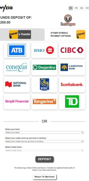 LeoVegas Interac Options